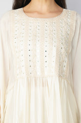Pearl Lace White Kaftan Tunic Set: Effortless Elegance